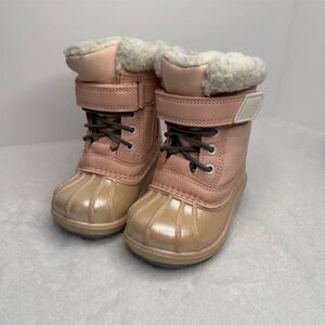Cat & Jack Pink and Tan Toddler Snow Boots